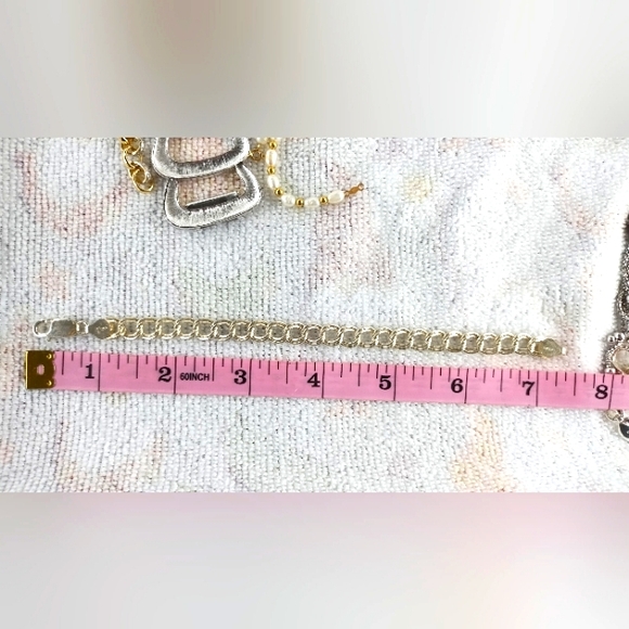 Vintage Sterling Silver 925 Large Double Link Charm Bracelet Size 7¼" Italy - Picture 3 of 5